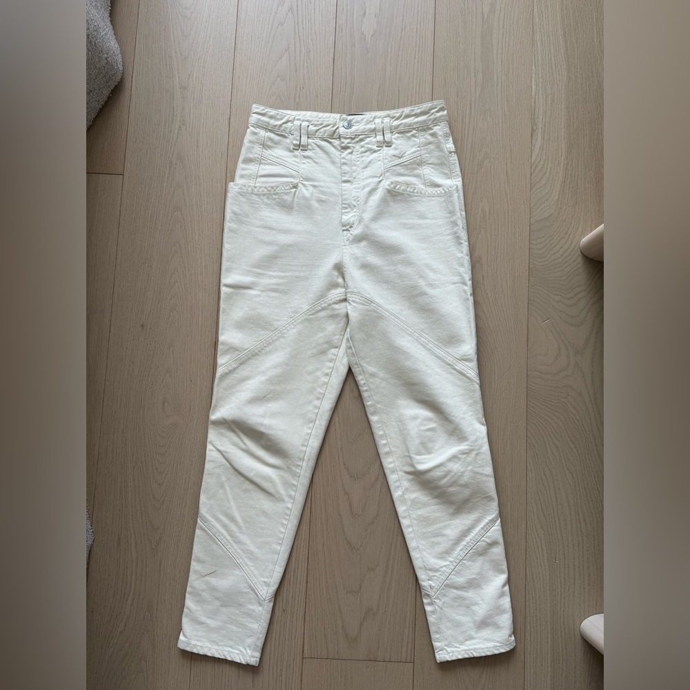 ISABEL MARANT High rise skinny leg Ivory Jeans. Size 36. 100%cotton